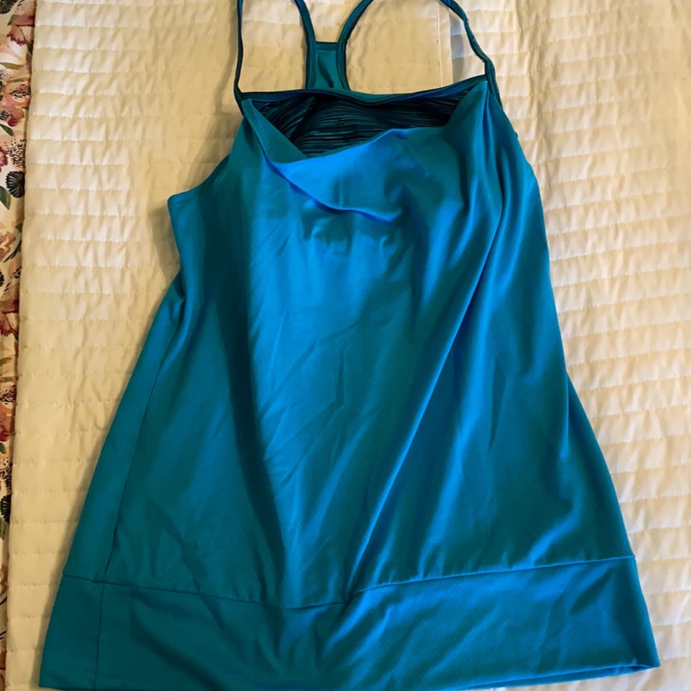 Blue workout tank top